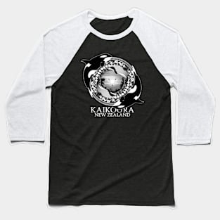 Orca and hector's dolphin Kaikoura New Zealand Baseball T-Shirt